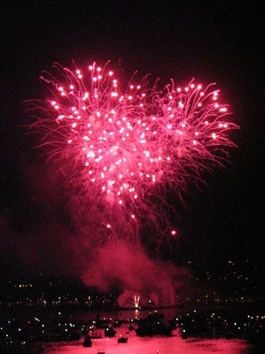 romantic fireworks display