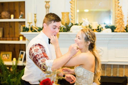 Cake Cutting Bride and Groom